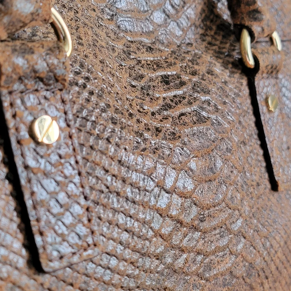 Michael Kors Hamilton Special Edition Python Embossed Leather Satchel Bag